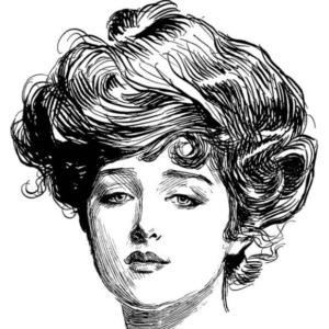 Gibson Girl Zeichnung des Künstlers Charles Dana Gibson