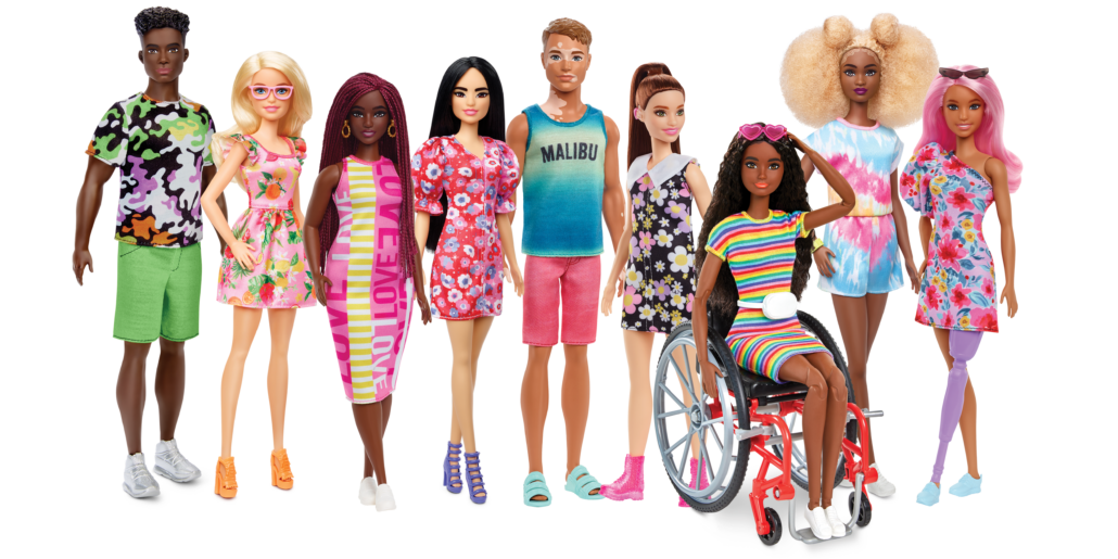 Sowohl Barbie als auch ihren Freund Ken gibt es heute in verschiedenen Hauttönen, Körperformen und Frisuren.