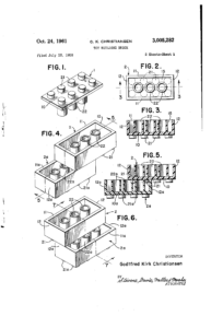 Das Patent für den Legostein mit Röhrensystem. Eine Welt aus LEGO